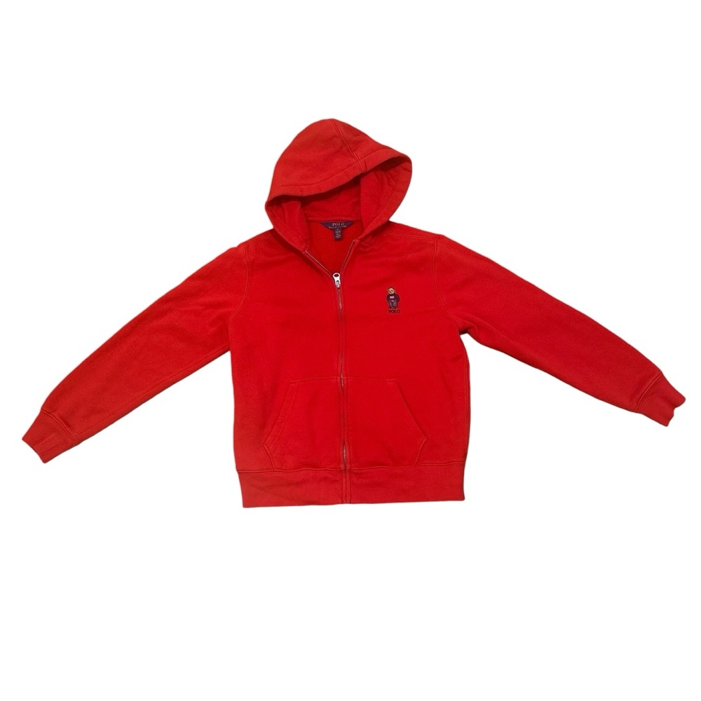 Polo Ralph Lauren Boys Full Zip Sweatshirt Hoodie, Red, Size Med (10-12)